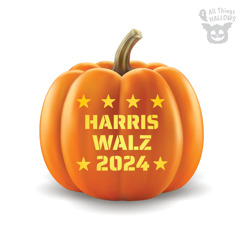 Harris Walz Pumpkin Stencil