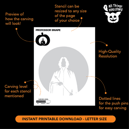 Professor Snape Pumpkin Stencil