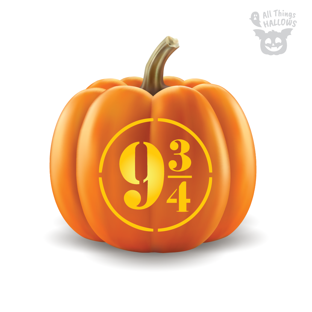 Platform Nine and Three-Quarters Pumpkin Stencil (Platform 9¾)