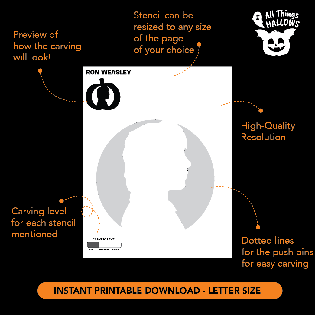 Ron Weasley Pumpkin Stencil