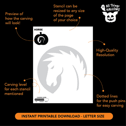 Horse Pumpkin Stencil