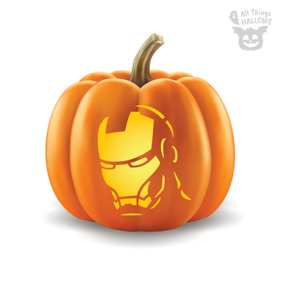 Iron Man Pumpkin Stencil