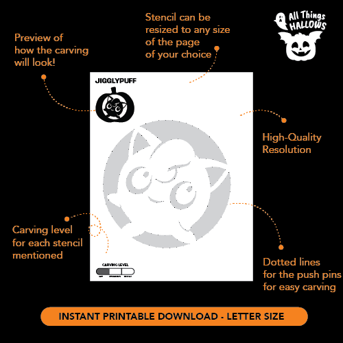 Jigglypuff Pumpkin Stencil