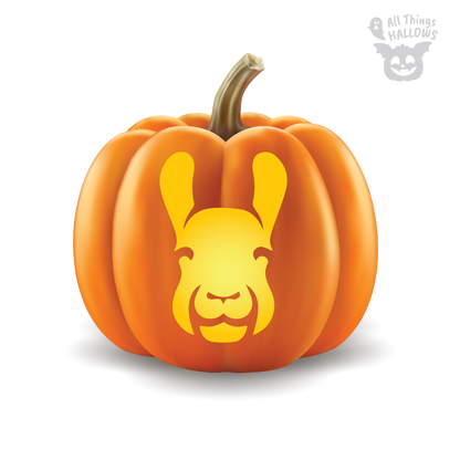 Llama Pumpkin Stencil