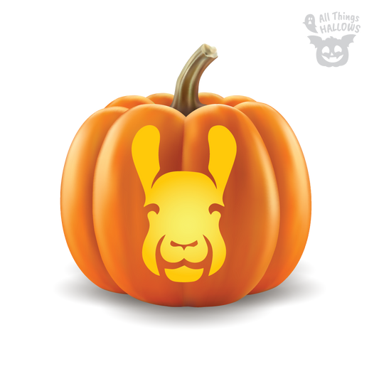 Llama Pumpkin Stencil