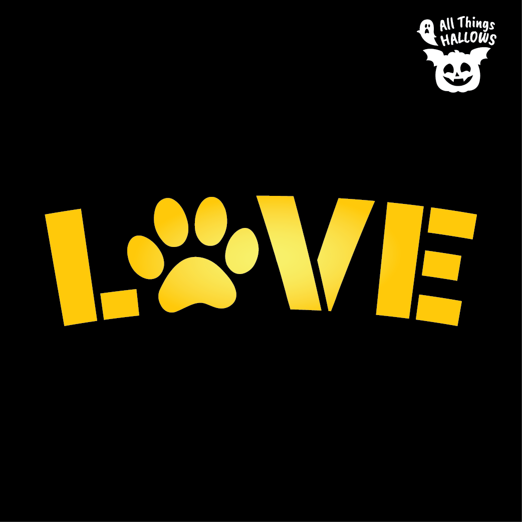 Love Pet Paw Pumpkin Stencil