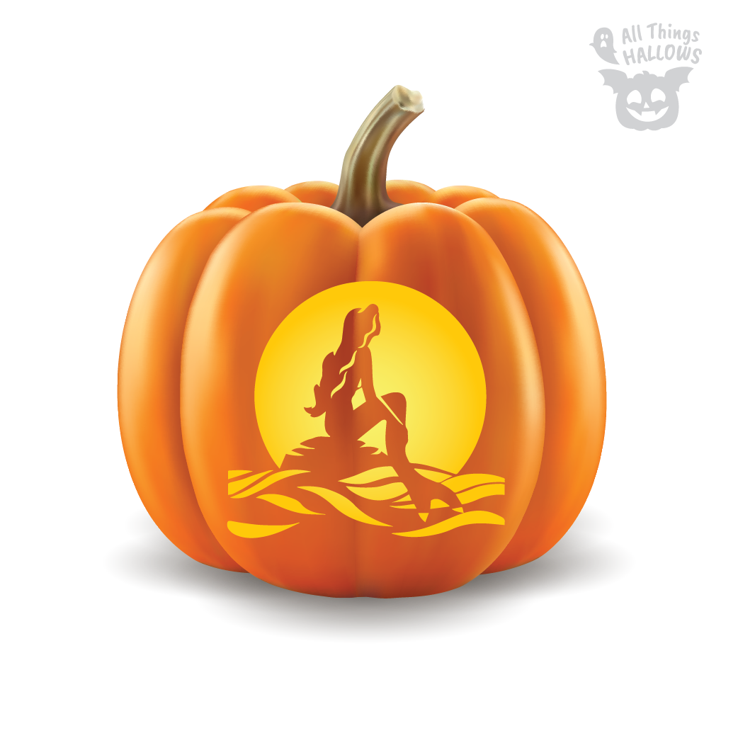 Mermaid Pumpkin Stencil