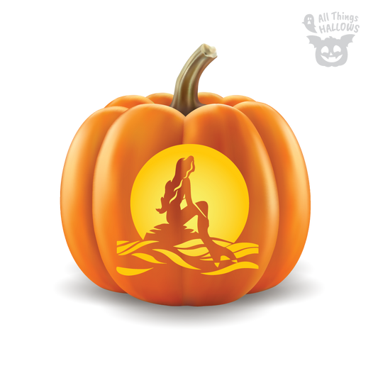 Mermaid Pumpkin Stencil