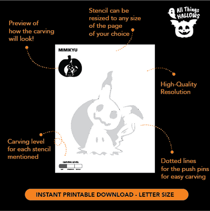 Mimikyu Pumpkin Stencil