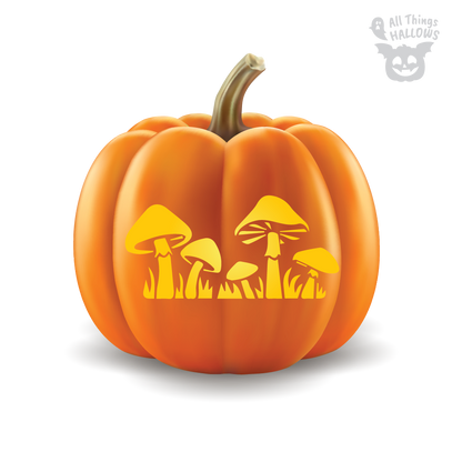 Mushroom Pumpkin Stencil