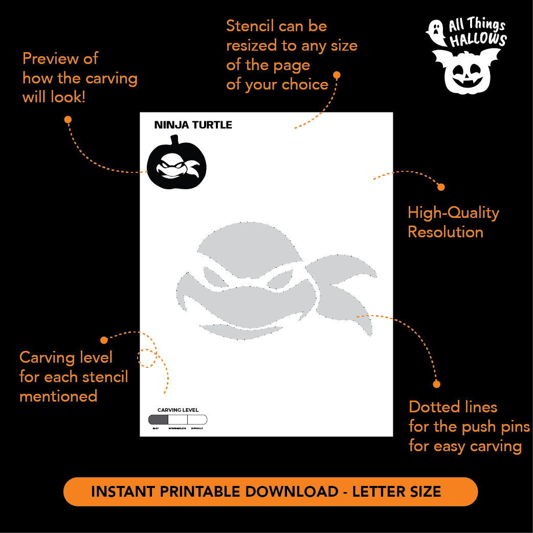 Ninja Turtle Pumpkin Stencil