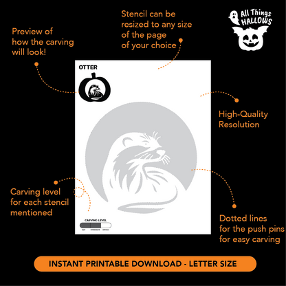 Otter Pumpkin Stencil