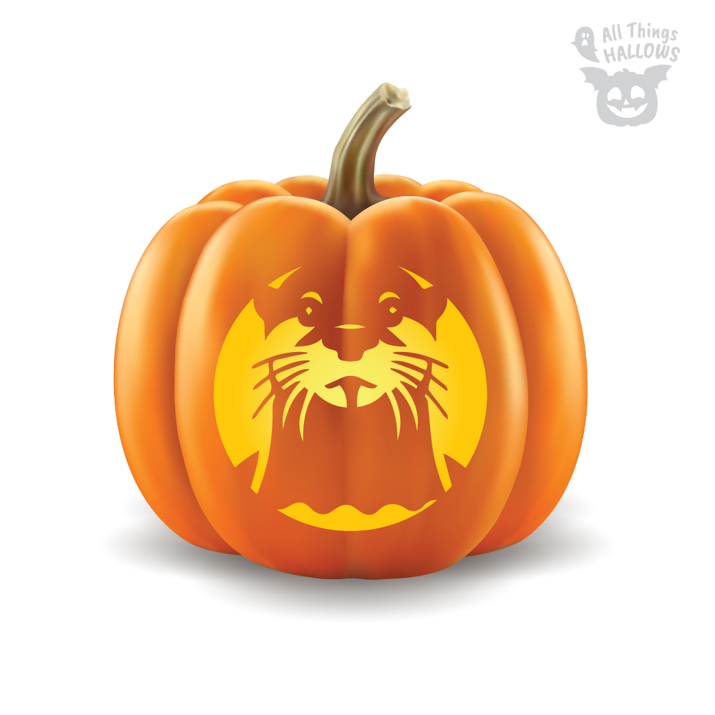 Otter Pumpkin Stencil