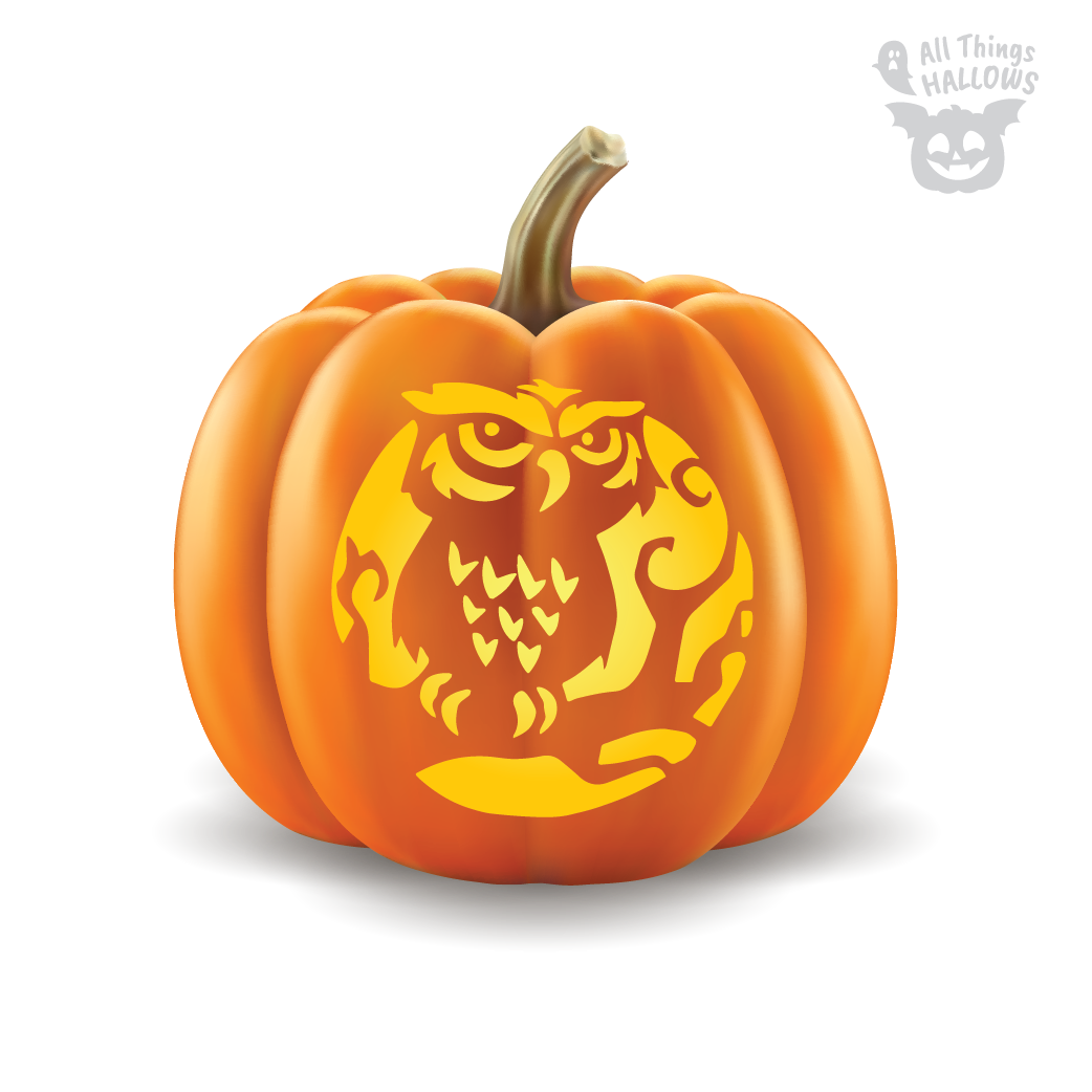 Owl Pumpkin Carving Stencil