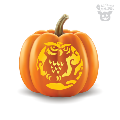 Owl Pumpkin Carving Stencil