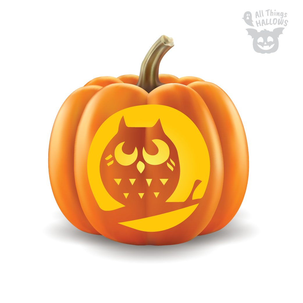 Owl Pumpkin Carving Stencil