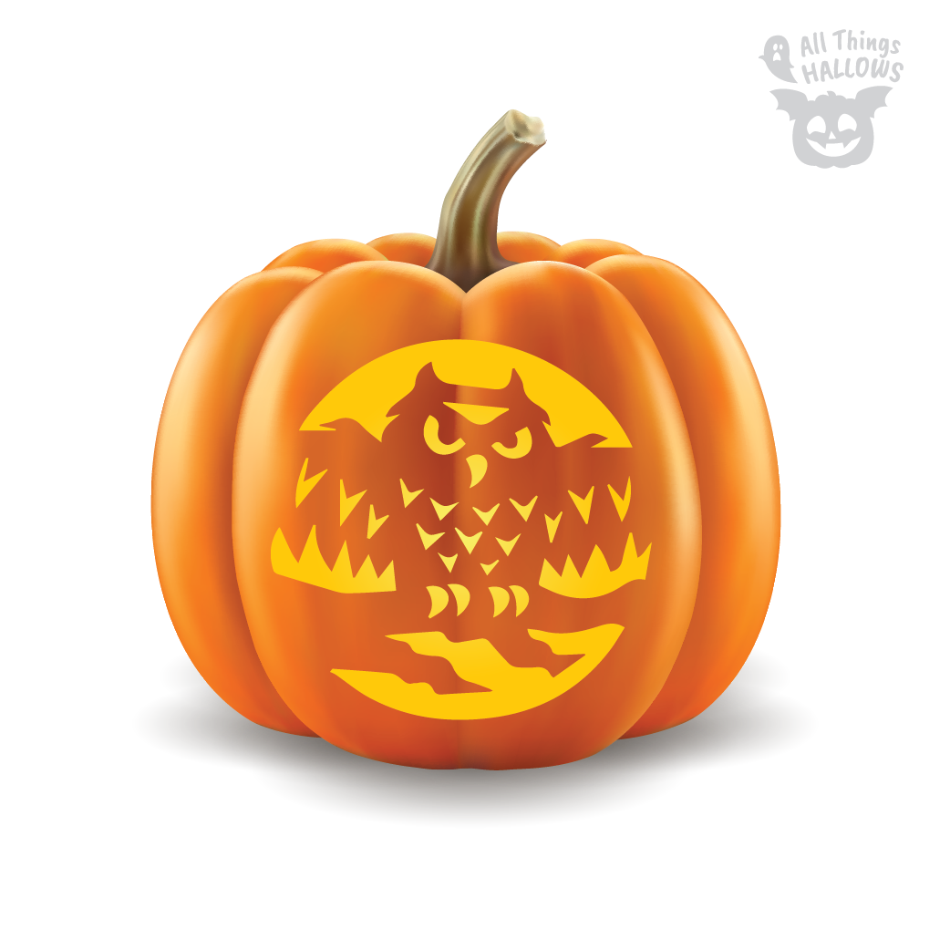 Owl Pumpkin Carving Stencil