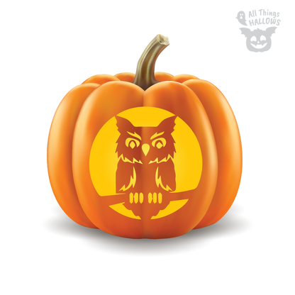 Owl Pumpkin Carving Stencil