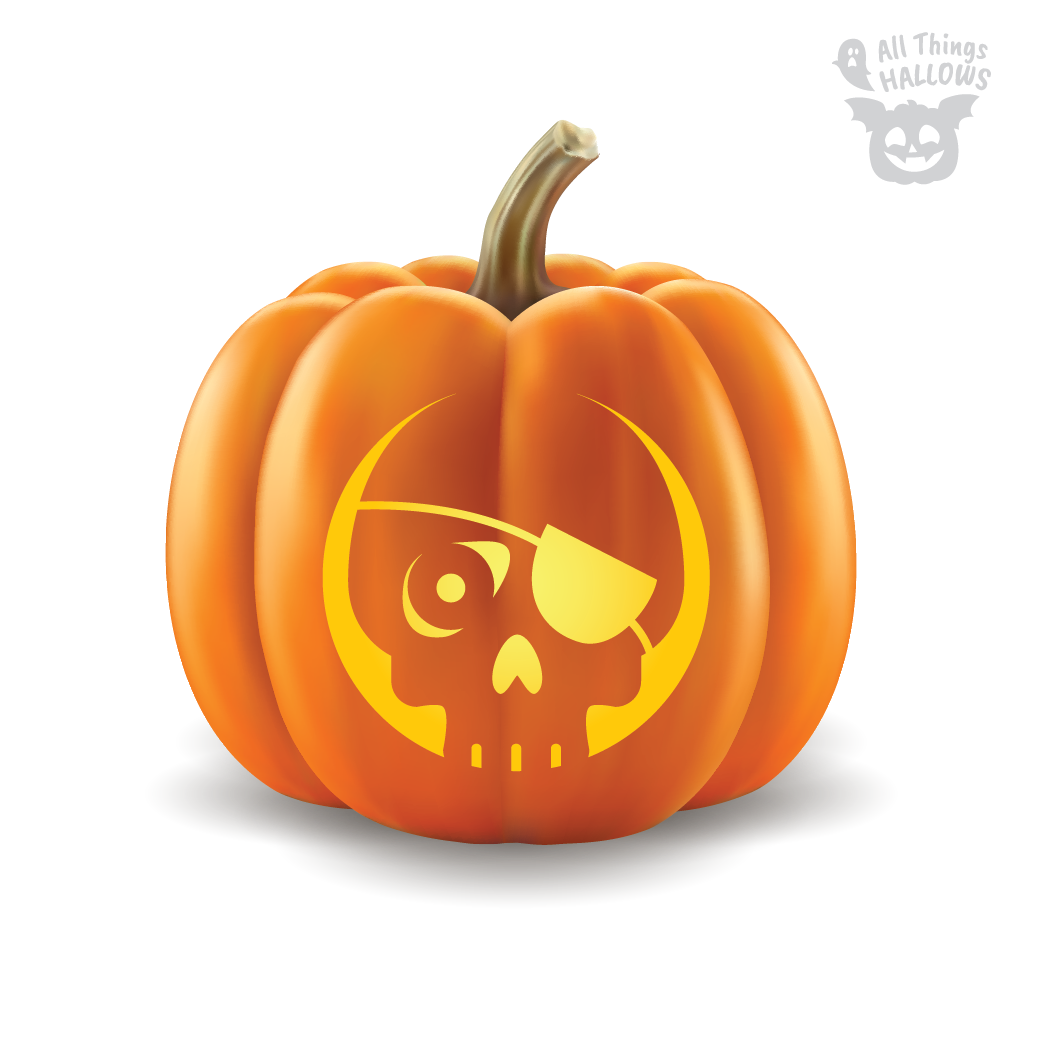 Pirate Skull Pumpkin Stencil