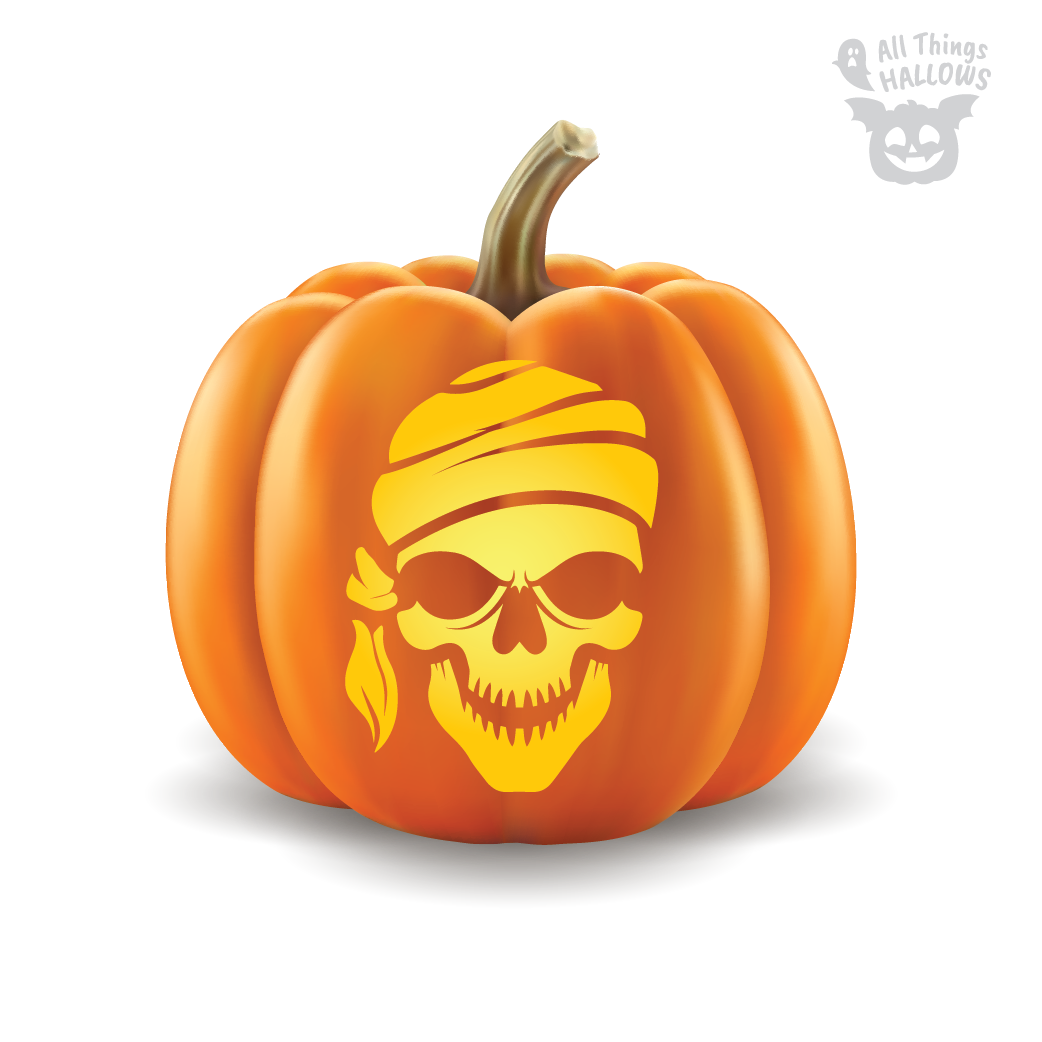 Pirate Skull Pumpkin Stencil