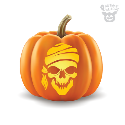 Pirate Skull Pumpkin Stencil