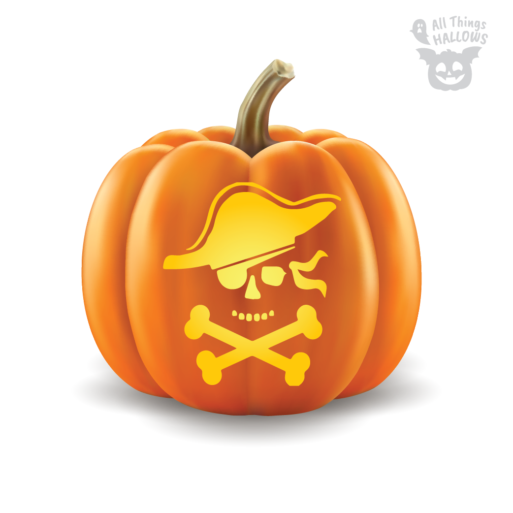 Pirate Skull Pumpkin Stencil