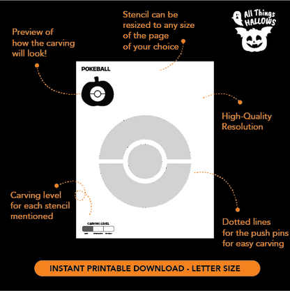 Pokeball Pumpkin Stencil