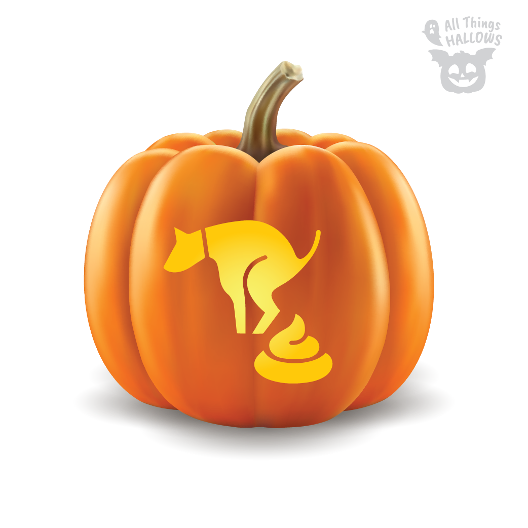 Pooping Dog Pumpkin Stencil