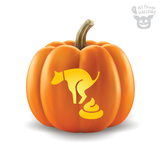 Pooping Dog Pumpkin Stencil