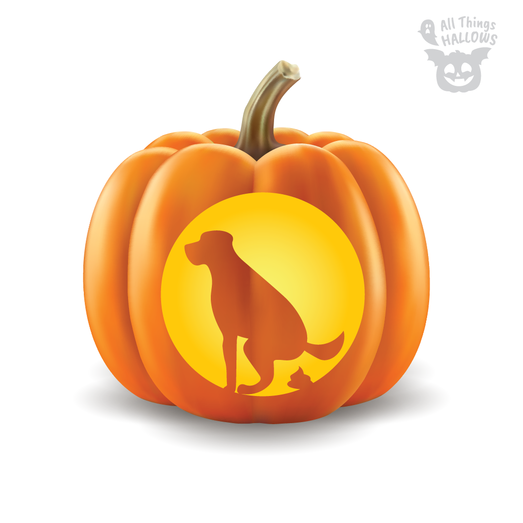 Pooping Dog Pumpkin Stencil