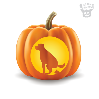 Pooping Dog Pumpkin Stencil