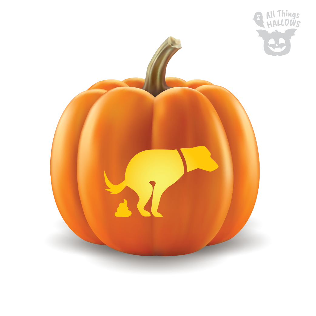 Pooping Dog Pumpkin Stencil