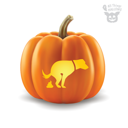 Pooping Dog Pumpkin Stencil