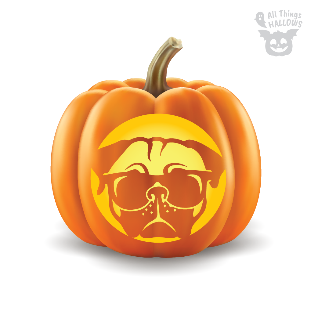 Pug Pumpkin Stencil