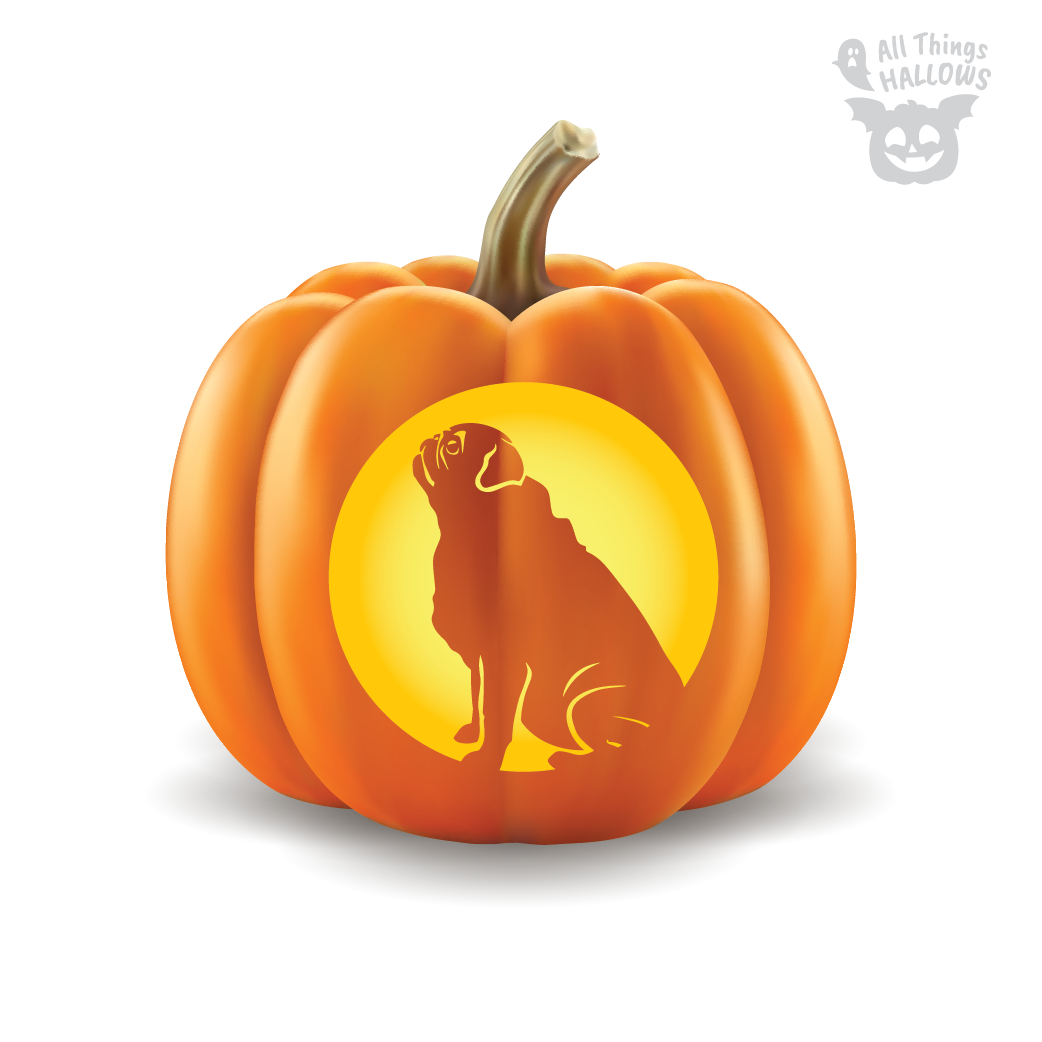 Pug Pumpkin Stencil