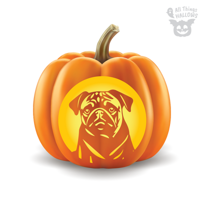 Pug Pumpkin Stencil