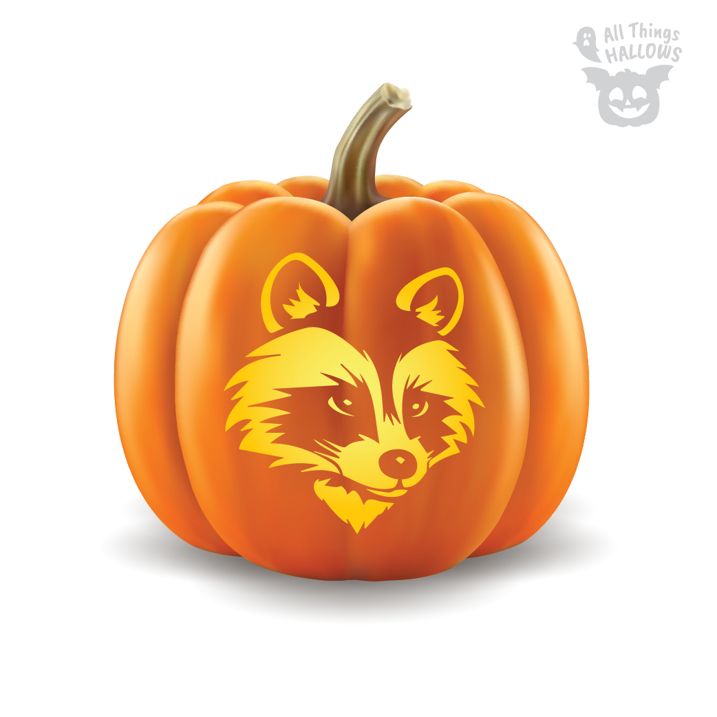 Raccoon Pumpkin Stencil