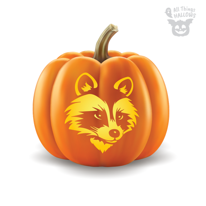 Raccoon Pumpkin Stencil