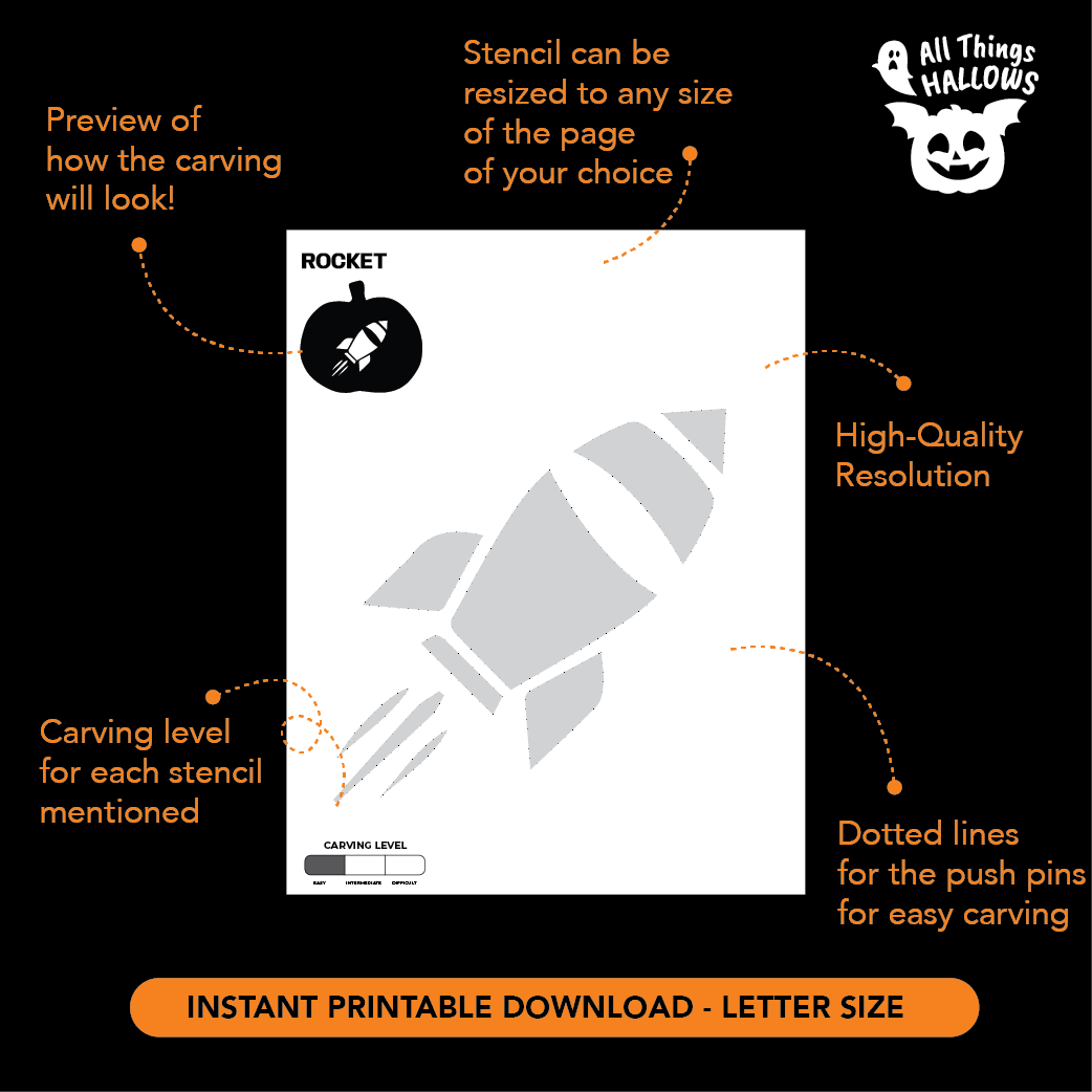 Rocket Pumpkin Stencil