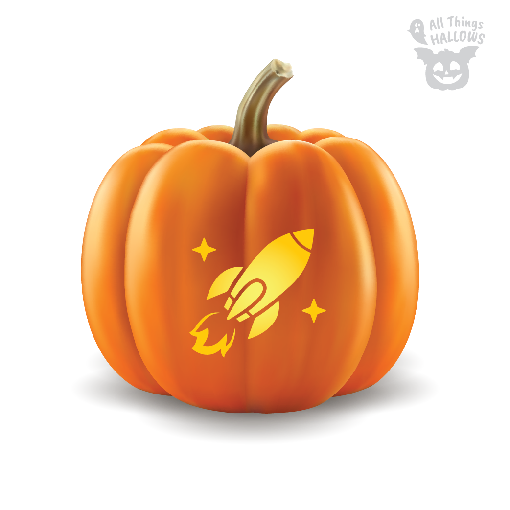 Rocket Pumpkin Stencil