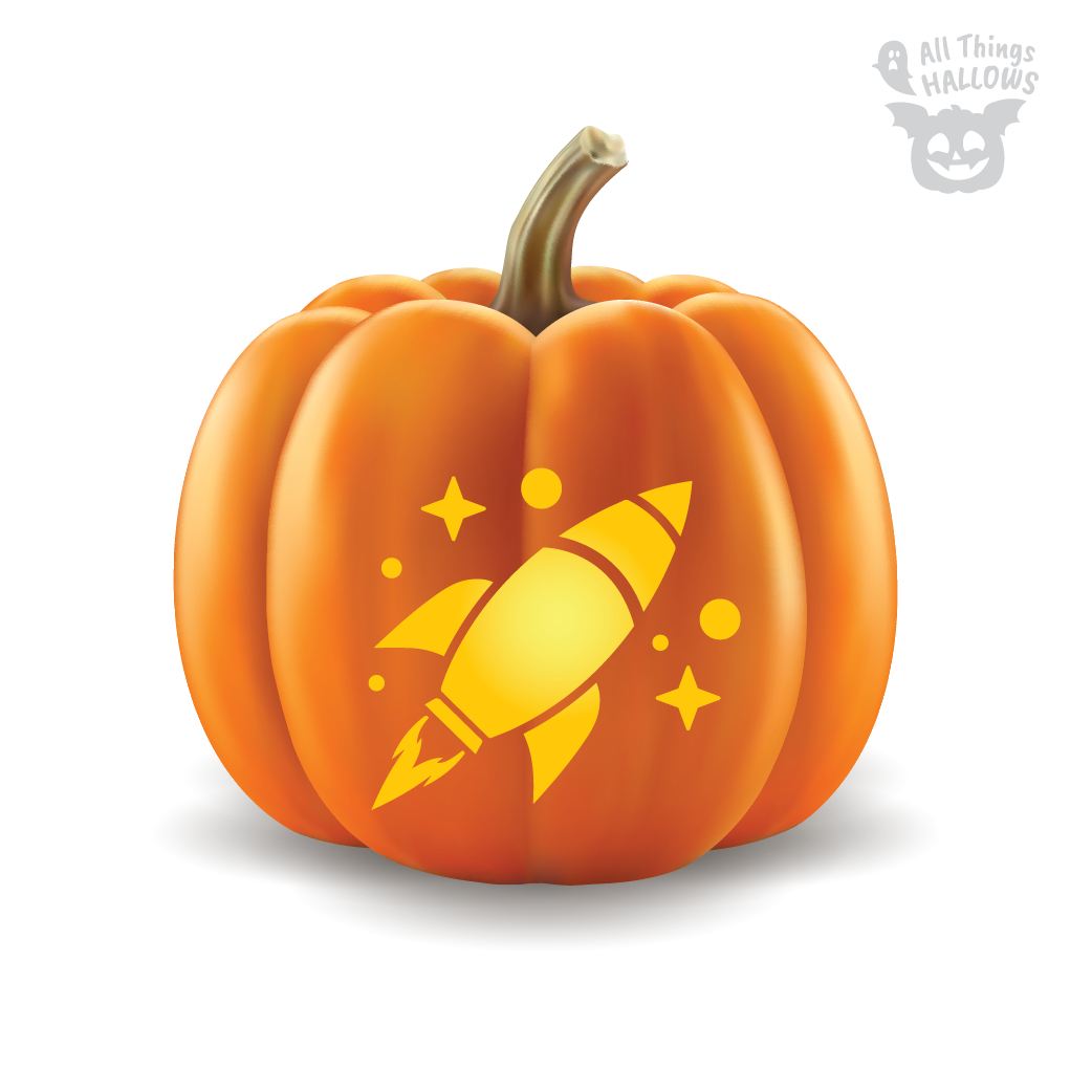 Rocket Pumpkin Stencil