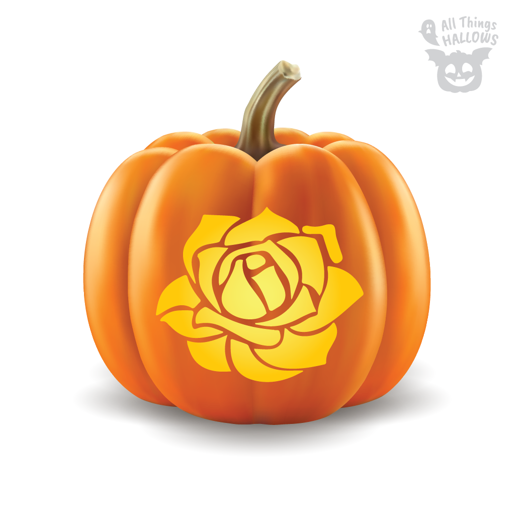 Rose Pumpkin Stencil