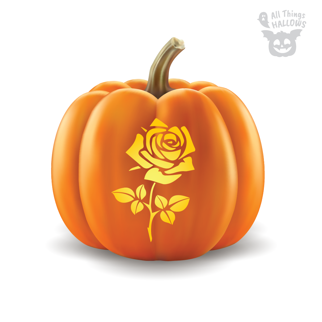 Rose Pumpkin Stencil