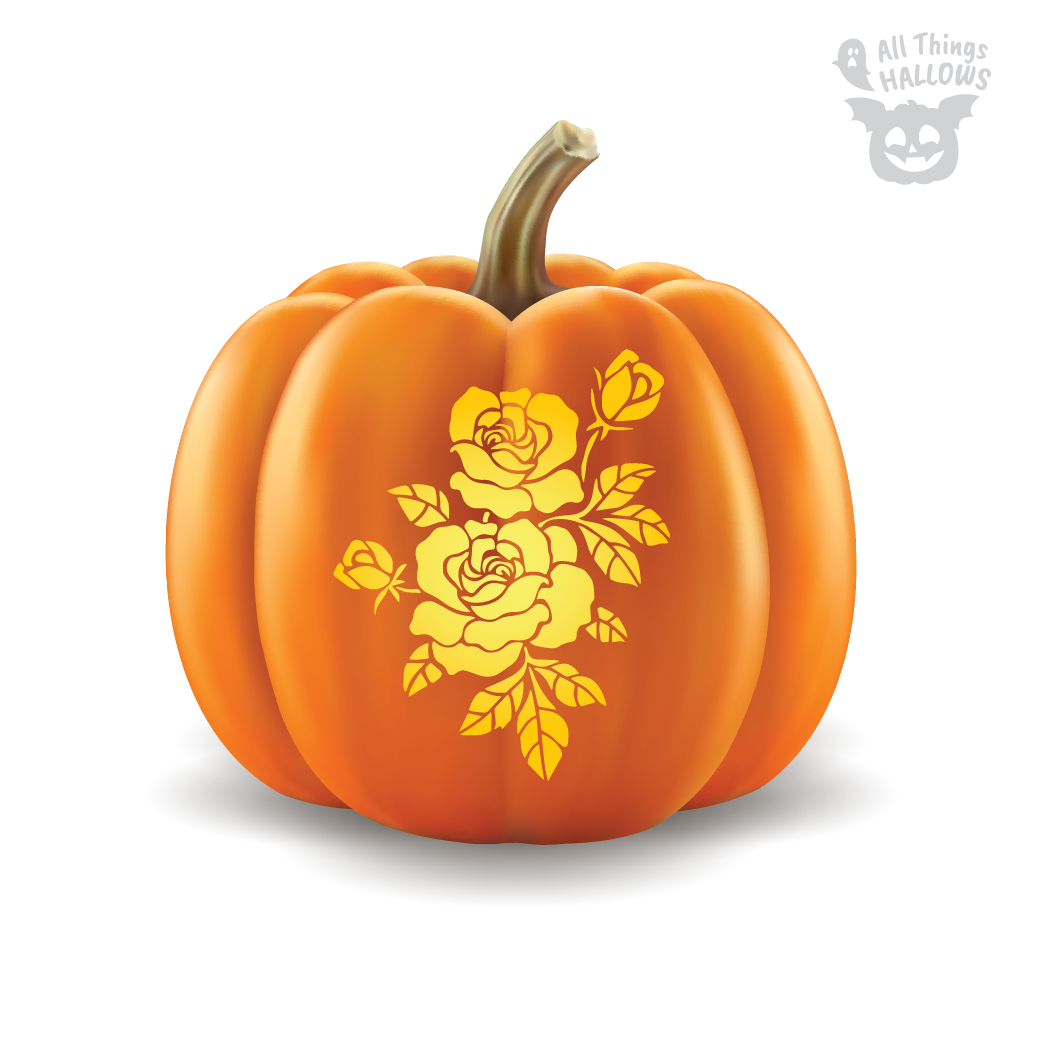 Rose Pumpkin Stencil