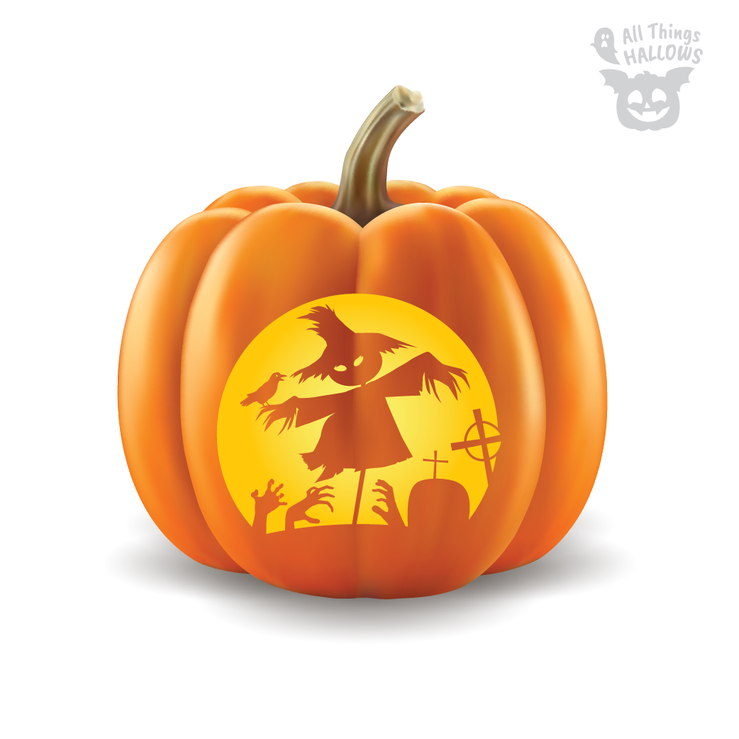 Scarecrow Pumpkin Stencil