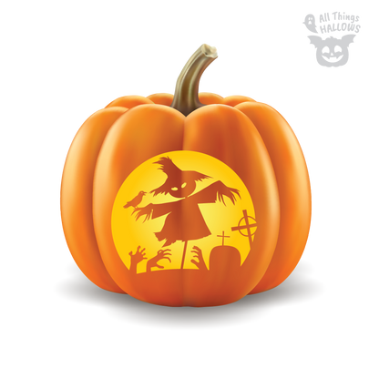 Scarecrow Pumpkin Stencil