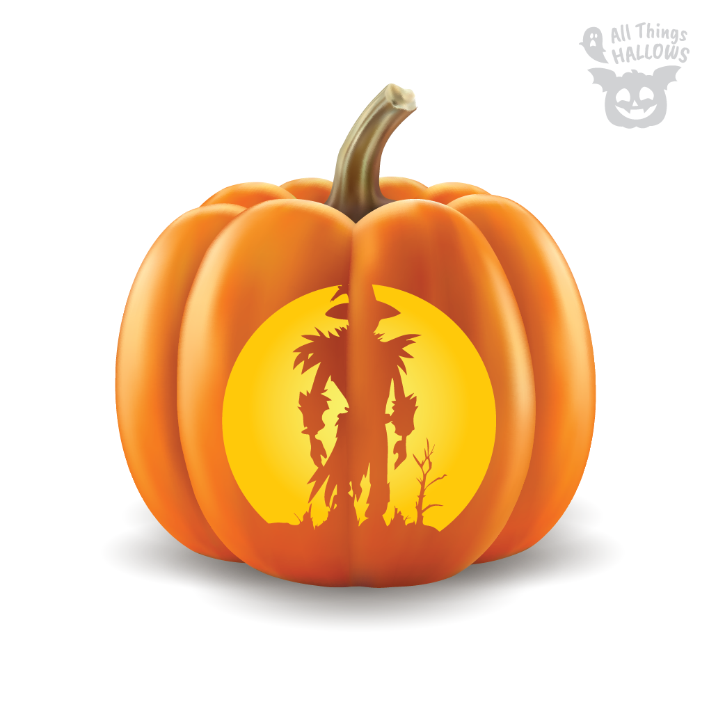 Scarecrow Pumpkin Stencil