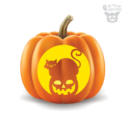 Scary Cat Pumpkin Stencil