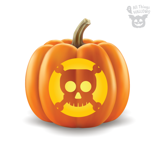 Skull Crossbones Pumpkin Stencil