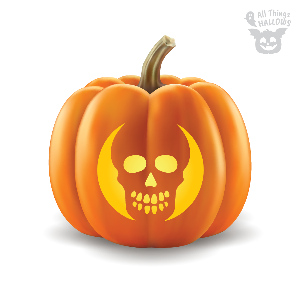 Skull Pumpkin Stencil